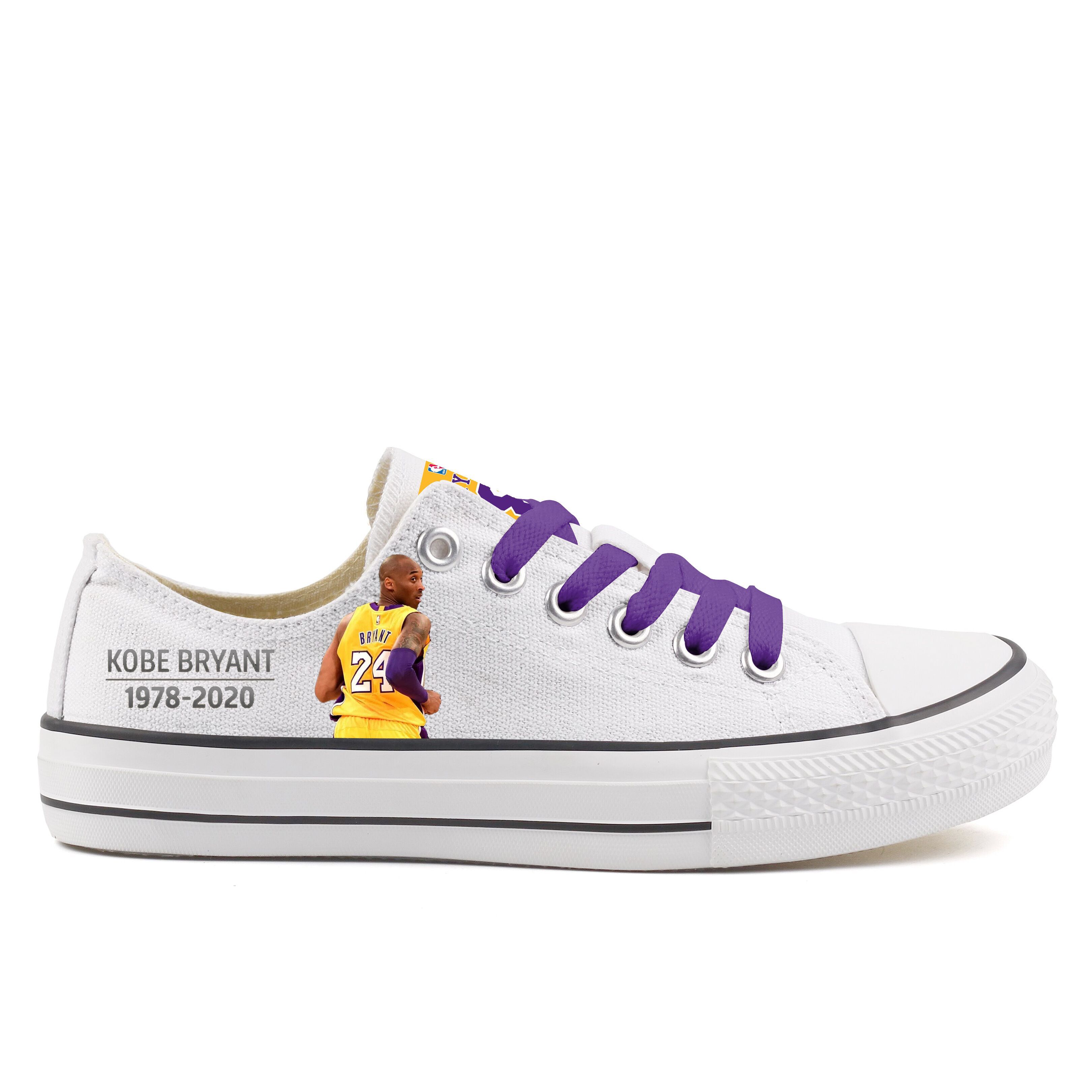 Women's and Youth Los Angeles Lakers Kobe Bryant Repeat Print Low Top Sneakers 009